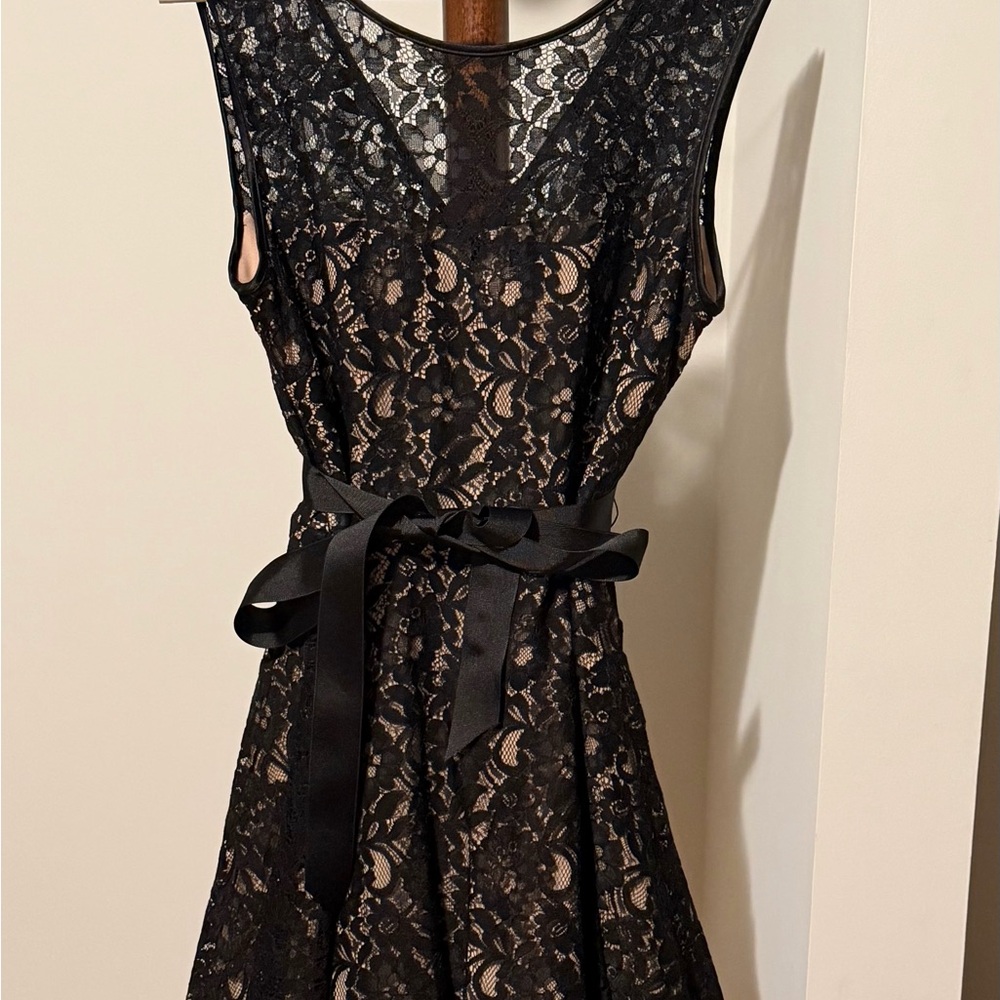 Betsy & Adam Black Lace Dress